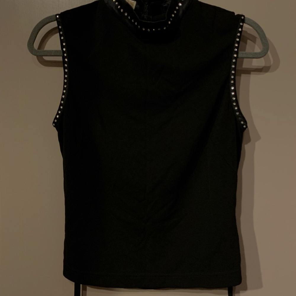 Black Bejewled Michael Kors Top